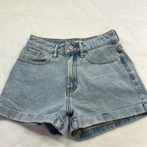 Pacsun Mom Short Denim Cotton Five Pocket Rolled Hem Jean Shorts Size 23